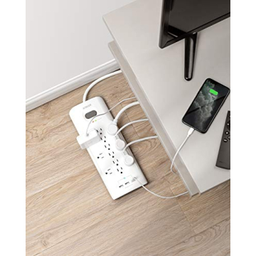 Anker Power Strip Surge Protector: 12 Outlets, 3 USB, 4000 Joules