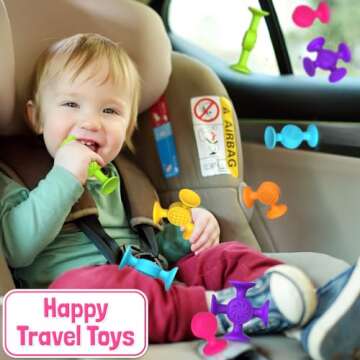 Toddlers Suction Cup Bath Toys: 12 Pcs Sensory Suction Bath Toys for Toddler, Kids Suction Fidget Toys Suction Cup Toys for Windows Travel