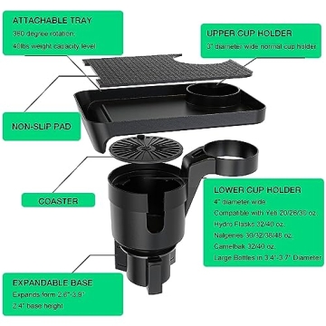 Cup Holder Tray for Car Enhances Driving Convenience