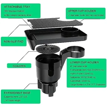 Cup Holder Tray for Car Enhances Driving Convenience