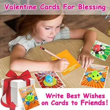 26PCS Fidget Spinner Soccer Balls and Valentine's Cards Set