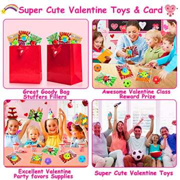 26PCS Fidget Spinner Soccer Balls and Valentine's Cards Set