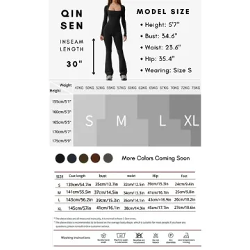 QINSEN Women’s Flare Jumpsuit with Square Neckline