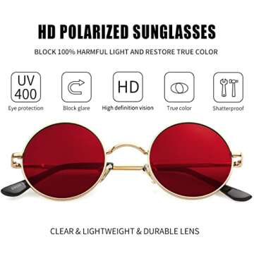 Kursan Red Circle Polarized Sunglasses for All Ages