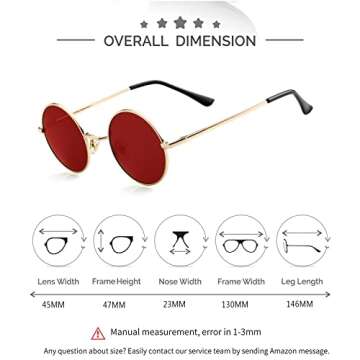 Kursan Red Circle Polarized Sunglasses for All Ages