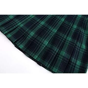 Stylish TONCHENGSD Women's High Waist Pleated Mini Skirt