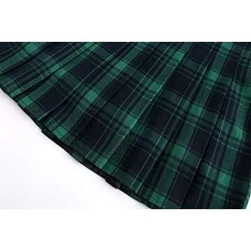 Stylish TONCHENGSD Women's High Waist Pleated Mini Skirt