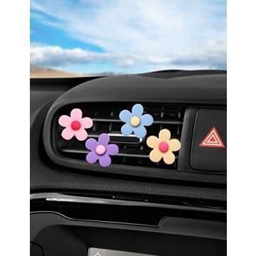 Flower Air Vent Clip 7 Pieces Car Air Vent Clips, Cute Car Flowers Interior Decoration,Car Charm Air Vent Accessories for Girls & Women (Flowers)