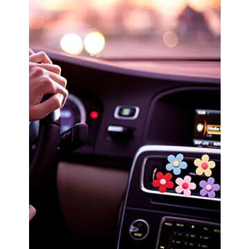Flower Air Vent Clip 7 Pieces Car Air Vent Clips, Cute Car Flowers Interior Decoration,Car Charm Air Vent Accessories for Girls & Women (Flowers)