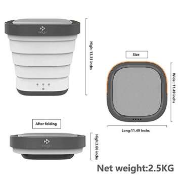 MOYU Portable Washing Machine - Foldable & Compact Washer with Spin Dry Option