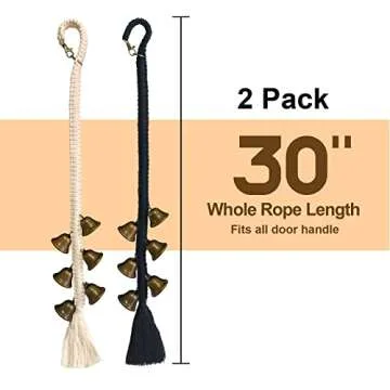 VINKELON Dog Bell 2 Pack for Dogs to Ring to Go Outside Premium Quality Dog Bells for Door Potty Training Loud Dog DoorBell Length for Small, Medium and Large Dogs Pet Supplies (White&Black)