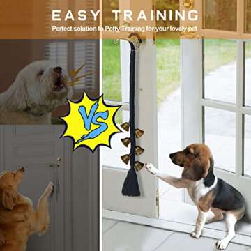 VINKELON Dog Bell 2 Pack for Dogs to Ring to Go Outside Premium Quality Dog Bells for Door Potty Training Loud Dog DoorBell Length for Small, Medium and Large Dogs Pet Supplies (White&Black)