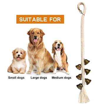 VINKELON Dog Bell 2 Pack for Dogs to Ring to Go Outside Premium Quality Dog Bells for Door Potty Training Loud Dog DoorBell Length for Small, Medium and Large Dogs Pet Supplies (White&Black)