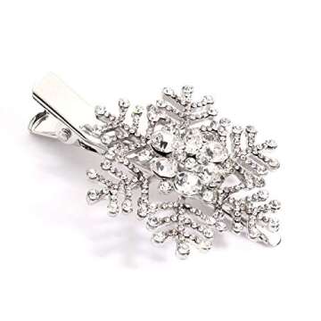 Vogueknock Snowflake Hair Clips - Sparkly Rhinestone Hairpin