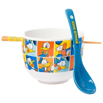 Disney Donald Duck Ramen Bowl Set with Chopsticks & Spoon - 20 Oz