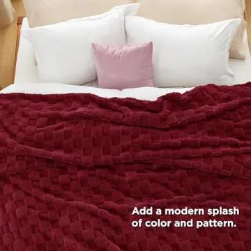 Bedsure Red Fleece Blanket for Couch - Super Soft Cozy King Blankets for Women, Cute Small Throws for Girls, 108x90 Inches