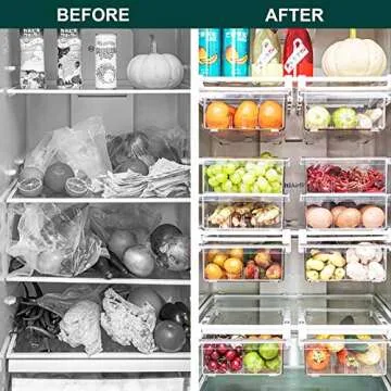 LALASTAR Fridge Drawers, 2-PACK Fridge Organizers and Storage Clear, Mini Refrigerator Organizer Bins with Handle, Fit for Fridge Shelf Under 0.6" (1-grid)