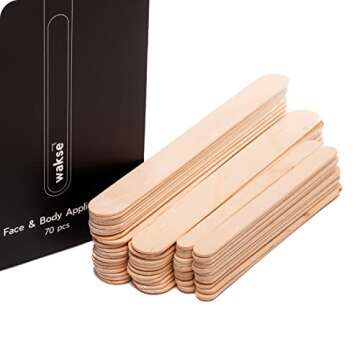 Wakse Face & Body Applicator Set - 70 Wooden Applicators