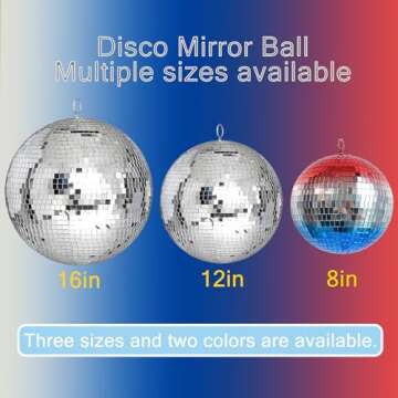 Large Disco Ball - 16 Inch Cool Mirror Ball for Party Designs and Home Decor