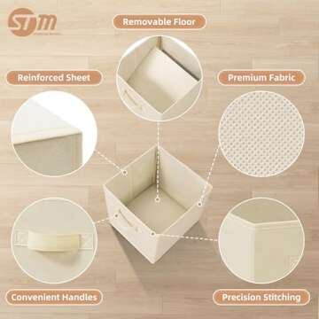 STORAGE MANIAC Storage Cubes, Collapsible Storage Bins with Handles, 6 Pack Fabric Foldable Bins for Organization, Durable Storage Bins for Closet, Shelves, Offices, Toys, 11 Inch