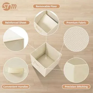 STORAGE MANIAC Storage Cubes, Collapsible Storage Bins with Handles, 6 Pack Fabric Foldable Bins for Organization, Durable Storage Bins for Closet, Shelves, Offices, Toys, 11 Inch