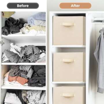 STORAGE MANIAC Storage Cubes, Collapsible Storage Bins with Handles, 6 Pack Fabric Foldable Bins for Organization, Durable Storage Bins for Closet, Shelves, Offices, Toys, 11 Inch