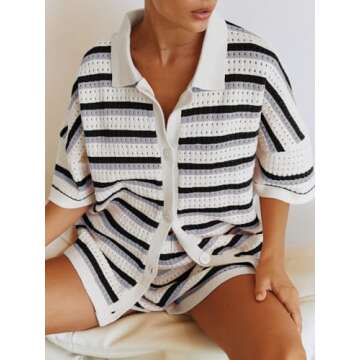 Stylish Tankaneo Women's Striped Pajama Sets for Comfort