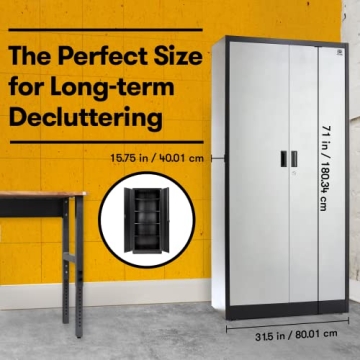 Fedmax 71-inch Metal Garage Storage Cabinet with Locking Doors
