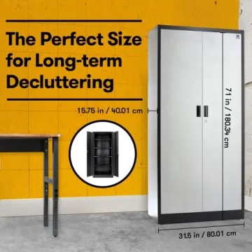 Fedmax 71-inch Metal Garage Storage Cabinet with Locking Doors