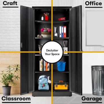 Fedmax 71-inch Metal Garage Storage Cabinet with Locking Doors