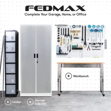 Fedmax 71-inch Metal Garage Storage Cabinet with Locking Doors