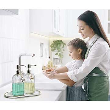 JASAI Glass Soap Dispenser Set - Elegant & Durable