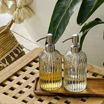 JASAI Glass Soap Dispenser Set - Elegant & Durable