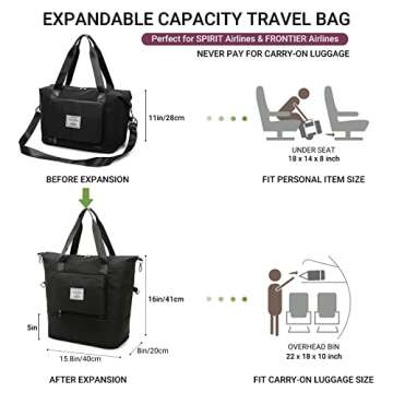 TOOSEA Expandable Travel Duffle Bag for women