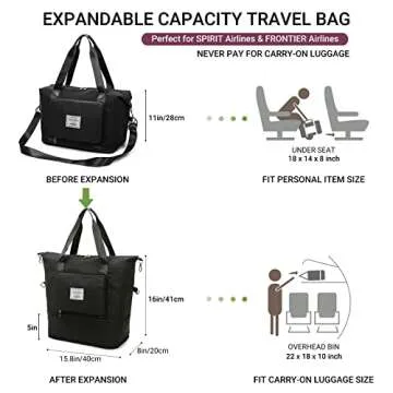 TOOSEA Expandable Travel Duffle Bag for women