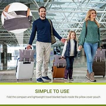 Eco Care Travel Pillow and Blanket Set - Organic Cotton Travel Accessories