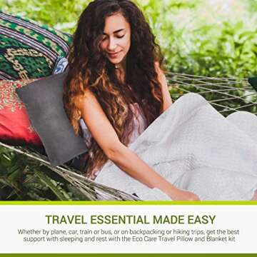 Eco Care Travel Pillow and Blanket Set for Comfort