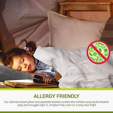 Eco Care Travel Pillow and Blanket Set for Comfort