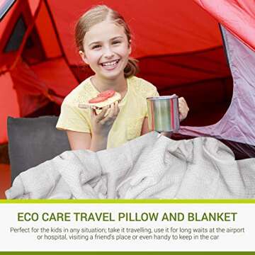 Eco Care Travel Pillow and Blanket Set for Comfort