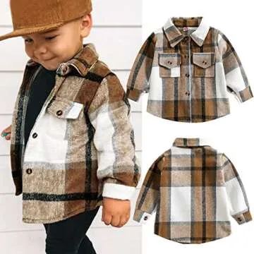 Kids Toddler Flannel Shirt Jacket for Stylish Comfort