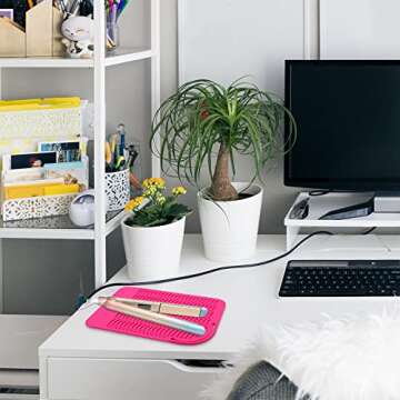 Heat Resistant Silicone Pouch for Curling Irons, Hair Straighteners, and Flat Irons - Travel-Friendly Design (Black+Grey)