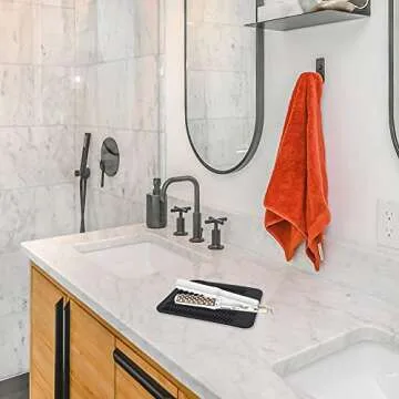 Heat Resistant Silicone Pouch for Curling Irons, Hair Straighteners, and Flat Irons - Travel-Friendly Design (Black+Grey)