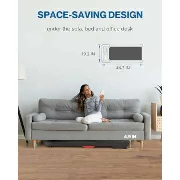 Compact Walking Pad Treadmill - 300lb Capacity with App