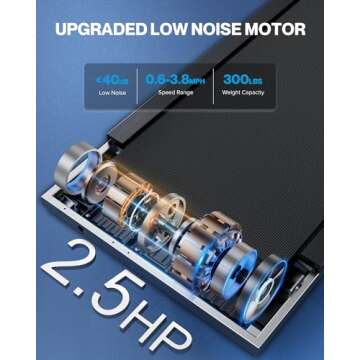 Walking Pad with Incline, Walking Pad Treadmill 300lb Capacity, Works with KINOMAP WELLFIT APP, 2.5HP Running Pad Small Treadmill for Home Office Apartment