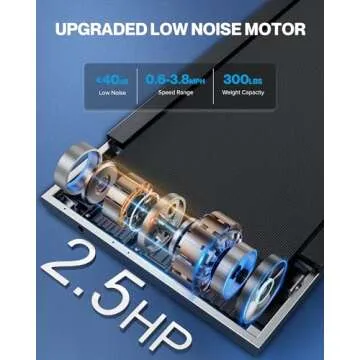 Compact Walking Pad Treadmill - 300lb Capacity with App