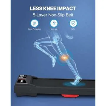 Compact Walking Pad Treadmill - 300lb Capacity with App