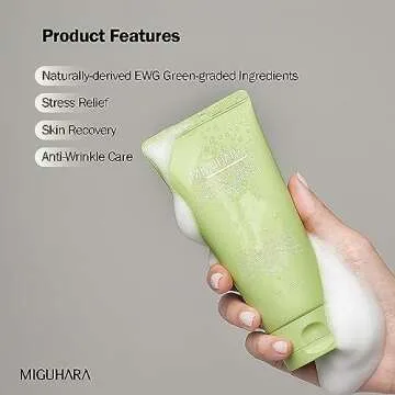 MIGUHARA] Green Tea Calming Essence Cleansing Foam Origin 120ml / 4.06 Fl Oz | Mild Formula Cleansing Foam, Soothing Care, Moisturizing | All ingredients graded EWG Green