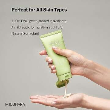 MIGUHARA] Green Tea Calming Essence Cleansing Foam Origin 120ml / 4.06 Fl Oz | Mild Formula Cleansing Foam, Soothing Care, Moisturizing | All ingredients graded EWG Green