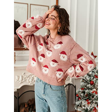 Stylish Miessial Women's Santa Christmas Sweater