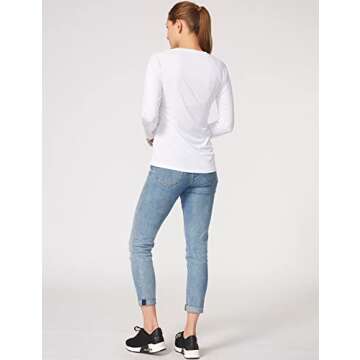 BALEAF Women's UPF 50+ Sun Shirts Long Sleeve UV Protection Rash Guard Lightweight Quick Dry SPF Hiking Tops Outdoor Clothing White Size L